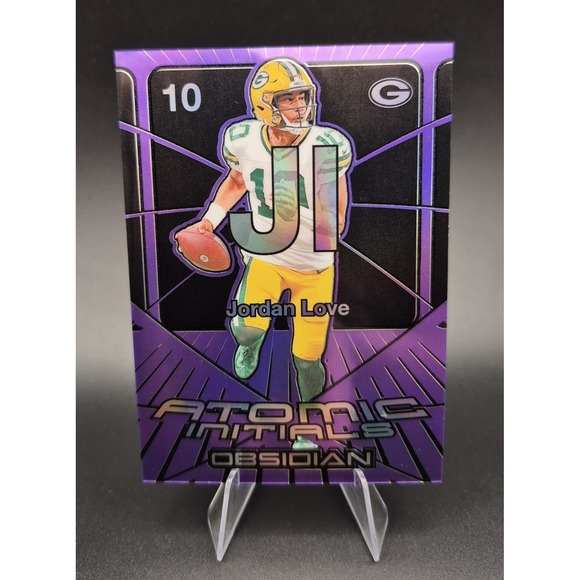 Other - 2024 Obsidian Jordan Love #1 Atomic Initials Purple /50 Green Bay Packers
